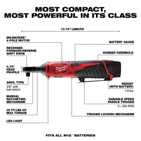 12 FUEL 12-Volt Lithium-Ion Brushless Cordless 4-in-1 Installation 3/8 in - Image 6