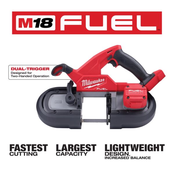 M18 FUEL Cordless Brushless 3-1/4 in. Compact Dual-Trigger Band Saw Tool Only - Image 9