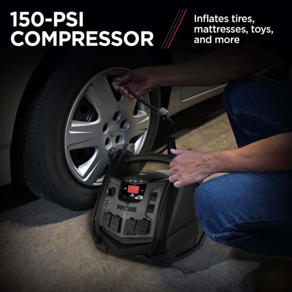 SJ1427 6-in-1 Portable Power Station and 1500 Peak Amp Jump Starter 150-Psi - Image 6