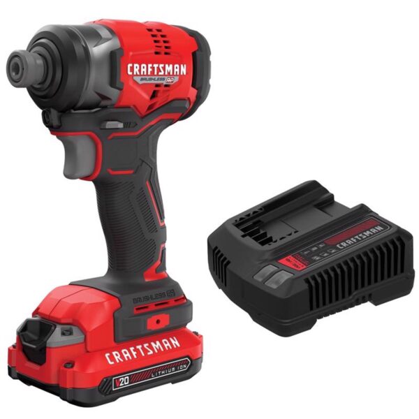 V20 1/4 in. Cordless Brushless Impact Driver Kit (Battery   Charger) - Image 2