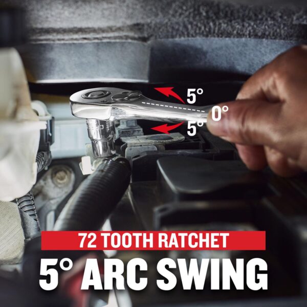 1/4, 3/8 and 1/2 in. drive Metric and SAE 6 and 12 Point Mechanic s Tool Set 189 pc - Image 3