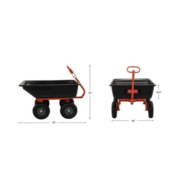 Agri-Fab 45-0594 4-Wheel Poly and Steel Convertible Pull/Tow Garden Dump Cart - Image 2