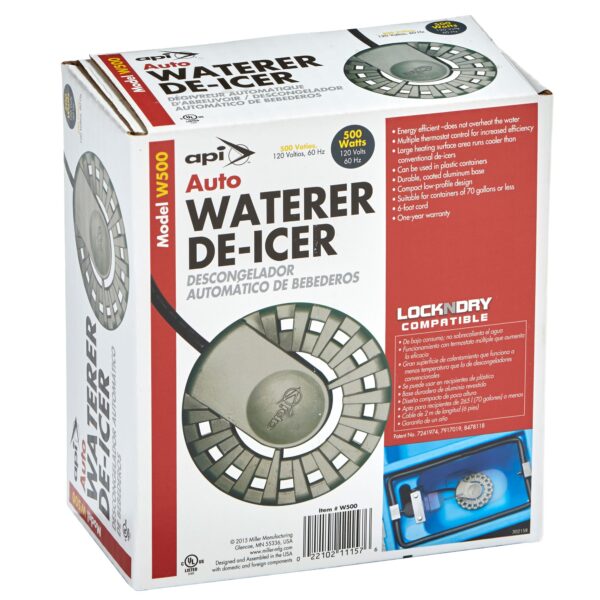 W500 500 Watt Metal/Plastic Auto Waterer Birdbath Sinking Deicer Heater - Image 11