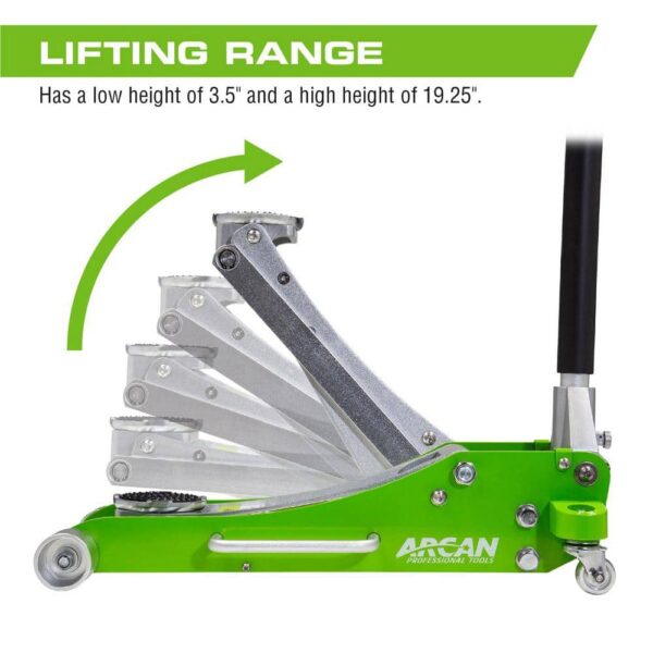 A20017 2-Ton Lightweight Aluminum Floor and Car Jack with Quick Rise - Image 3