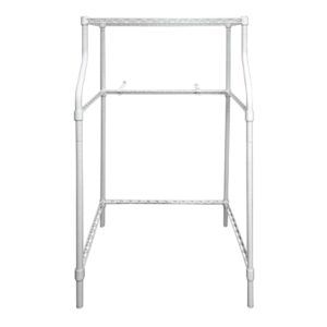 Compact Adjustable Powder Coat Metal Laundry Drying Rack Stand, White