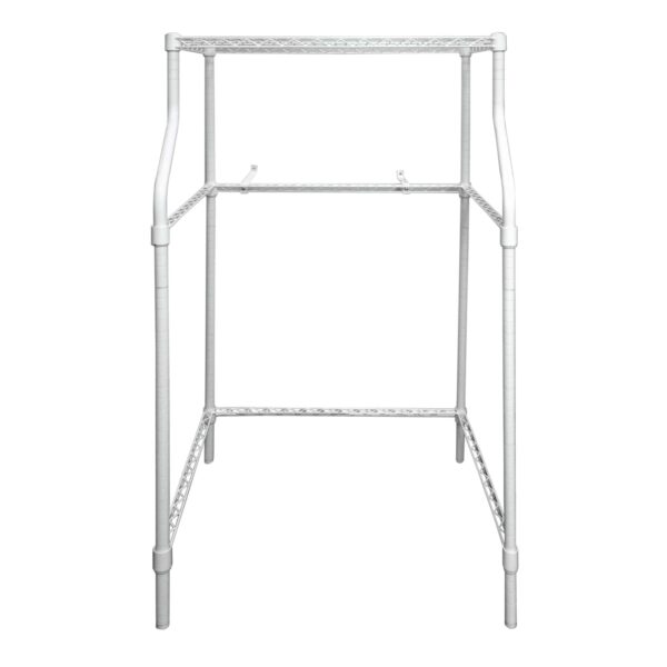 Compact Adjustable Powder Coat Metal Laundry Drying Rack Stand, White