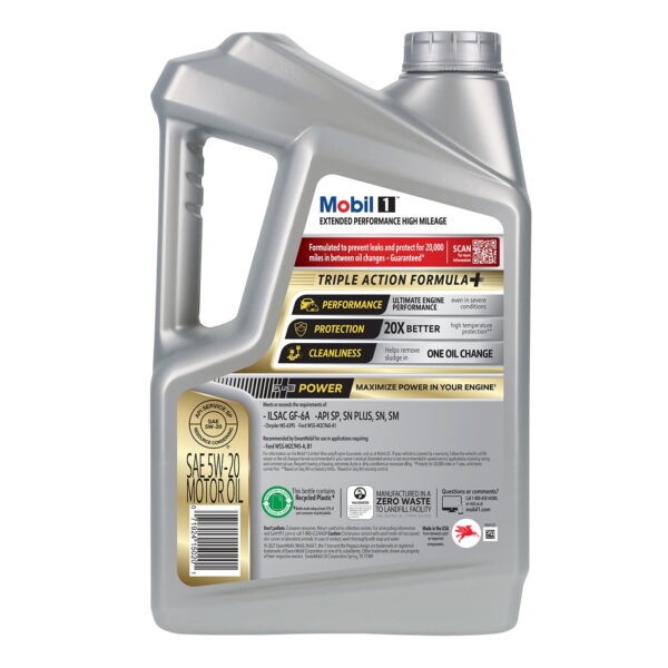 1  High Mileage Full Synthetic Motor Oil 5W-20, 5 qt (3 Pack) - Image 3
