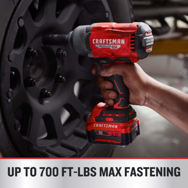 V20 1/2 in. Cordless Brushless Impact Wrench w/Hog Ring Kit (Battery   Charger) - Image 3