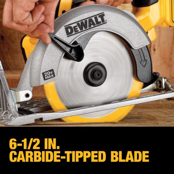 DeWalt 20V MAX 6-1/2 in. Cordless Brushed Circular Saw Kit (Battery   Charger) - Image 5
