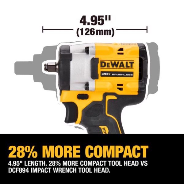 DeWalt 20V MAX ATOMIC 3/8 in. Cordless Brushless Compact Impact Wrench Tool Only - Image 7