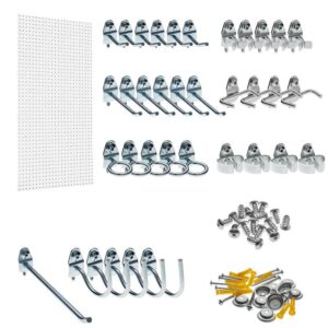 Products DB-36WH-Kit 9/32 in. White Polypropylene Pegboards with Locking Hook Assortment (36-Piece)