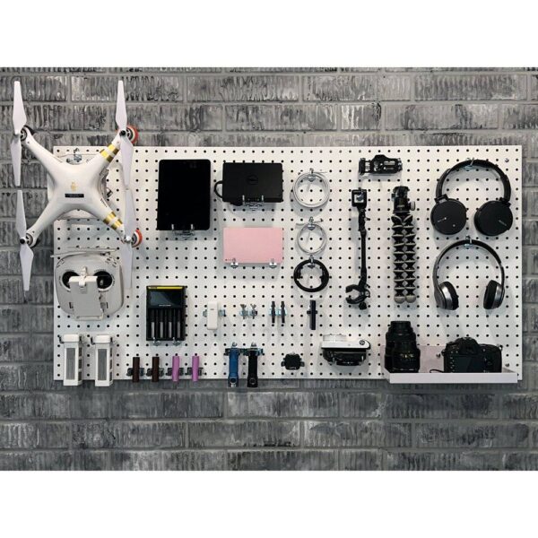 Products PEG36-WHT 24 in. H x 42 in. W Pegboard 1-Pack White High-Density Fiberboard Kit with 36 Hooks - Image 4