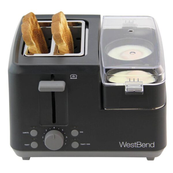 West Bend 78500 Breakfast Station 2-Slice Black Wide Slot Toaster with Removable Crumb Tray - Image 3