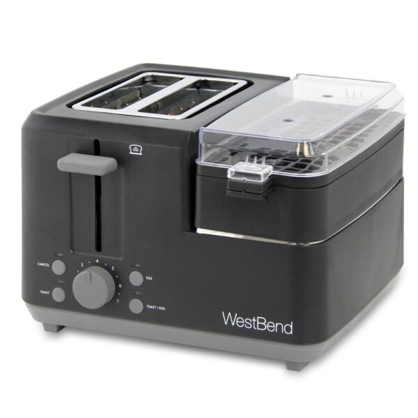 West Bend 78500 Breakfast Station 2-Slice Black Wide Slot Toaster with Removable Crumb Tray