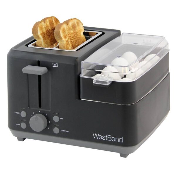 West Bend 78500 Breakfast Station 2-Slice Black Wide Slot Toaster with Removable Crumb Tray - Image 5