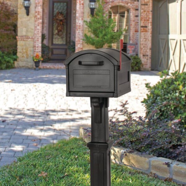 Mailboxes GHC40BAM Grand Haven Black, Extra Large, Plastic, Mailbox and Post Combo - Image 2