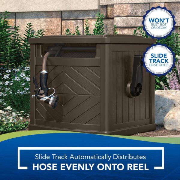 Suncast CPLPDH150 150 ft. Slide Trak Hose Hideaway   Java - Image 9