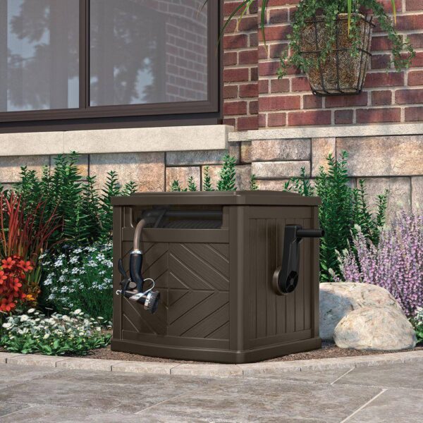 Suncast CPLPDH150 150 ft. Slide Trak Hose Hideaway   Java - Image 7
