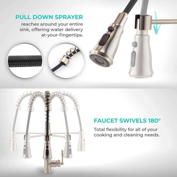 AKDY Handmade All-in-One Topmount Stainless Steel 33 in. x 22 in. Single Bowl Kitchen Sink w/ Spring Neck Faucet, Accessory - Image 7