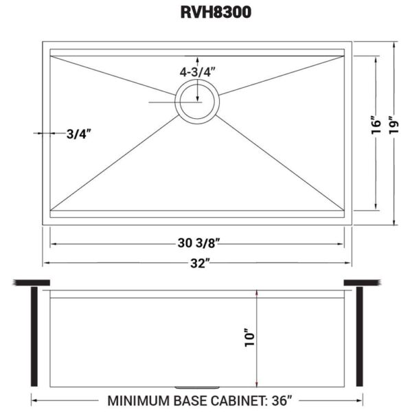 Ruvati 1002708069 32 in. Single Bowl Undermount 16-Gauge Stainless Steel Ledge Kitchen Sink with Sliding Accessories - Image 3