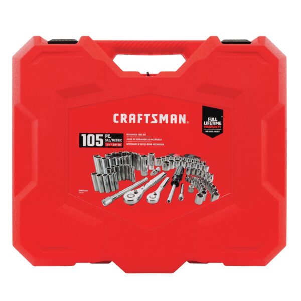 1/4 and 3/8 in. drive Metric and SAE 6 Point Mechanic s Tool Set 105 pc - Image 3