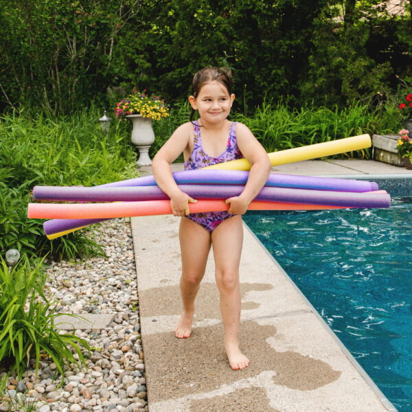 Swim Noodle 40 Pack Pool Noodles, Assorted Coral, Purple, Yellow Foam, 4 feet - Image 2