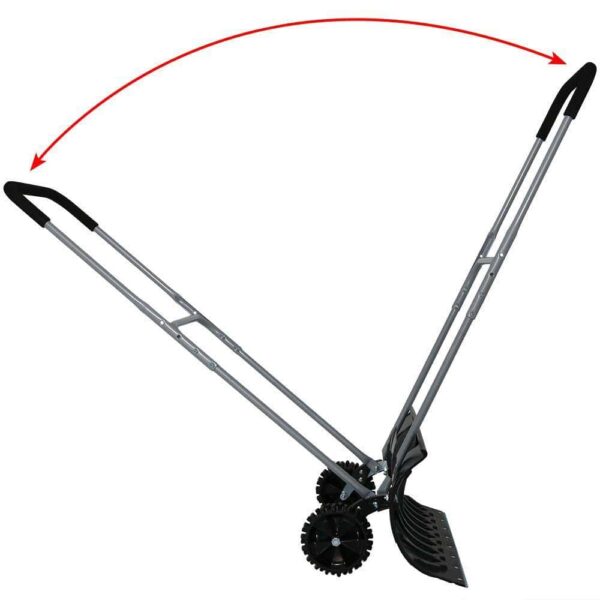 CASL Brands 26 in. Aluminum Handle Rolling Snow Pusher - Image 3
