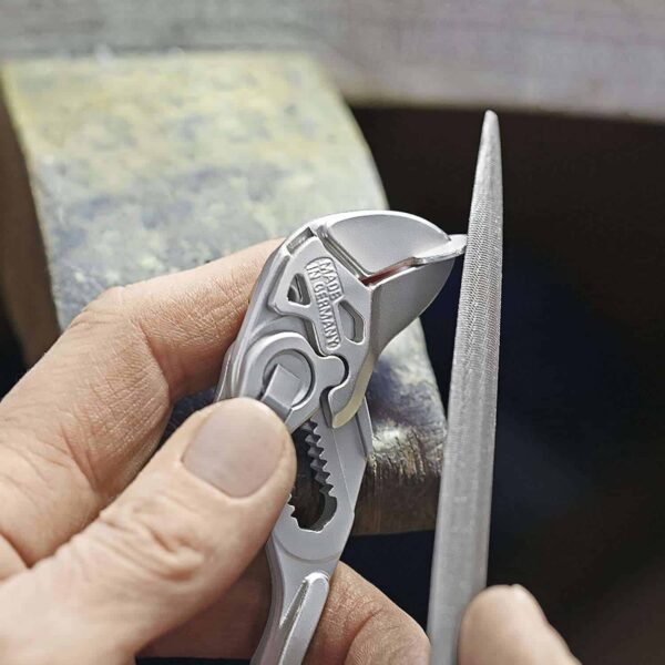 Knipex 5 in. Chrome Vanadium Steel Smooth Jaw Mini Pliers Wrench - Image 2