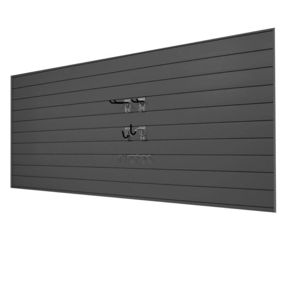 Proslat 33007 PVC Slatwall 8 ft. x 4 ft. Charcoal Mini Bundle (10-Piece) - Image 3