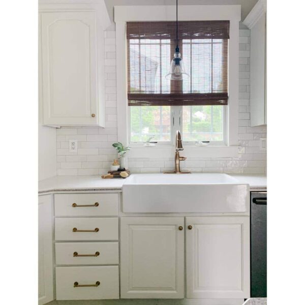 SINKOLOGY Josephine 34 in. 3-Hole Quick-Fit Farmhouse Apron Front Drop-in Single Bowl Crisp White Fireclay Kitchen Sink - Image 12