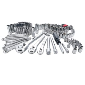 1/4, 3/8 and 1/2 in. drive Metric and SAE 6 and 12 Point Mechanic s Tool Set 135 pc