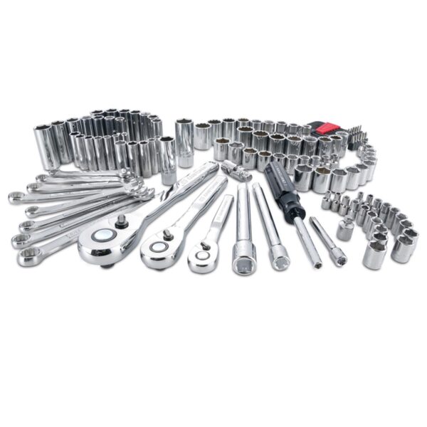 1/4, 3/8 and 1/2 in. drive Metric and SAE 6 and 12 Point Mechanic s Tool Set 135 pc