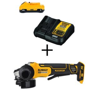 20V MAX XR Cordless Brushless 4-1/2 in. Paddle Switch Small Angle Grinder with 20V 3.0Ah Battery and Charger