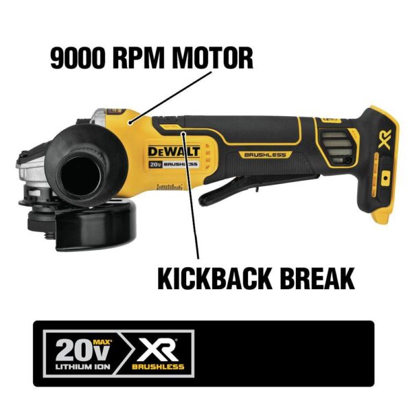 20V MAX XR Cordless Brushless 4-1/2 in. Paddle Switch Small Angle Grinder with 20V 3.0Ah Battery and Charger - Image 2
