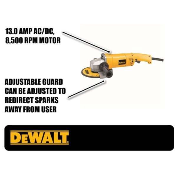 DW840 7-in 13 Amps Trigger Switch Corded Angle Grinder - Image 3