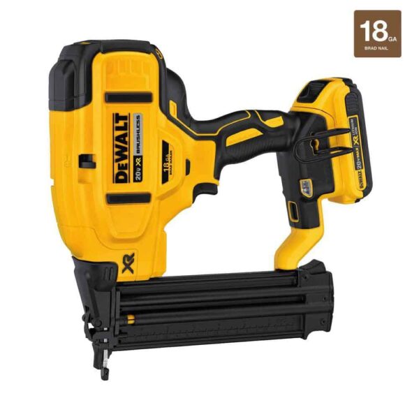 20V MAX XR Lithium-Ion 18-Gauge Cordless Brad Nailer Kit, 1/4 in. Impact Driver, (1) 2.0Ah Battery, and Charger - Image 10