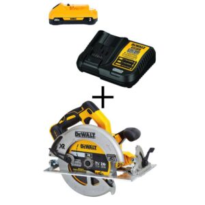 DCS570BW230C 20V MAX XR Cordless Brushless 7-1/4 in. Circular Saw, (1) 20V Compact Lithium-Ion 3.0Ah Battery, and 12V-20V MAX Charger