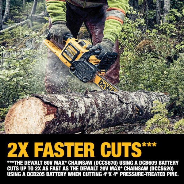 DCCS670B VOLT 60V MAX 16in. Brushless Cordless Battery Powered Chainsaw (Tool Only) - Image 7