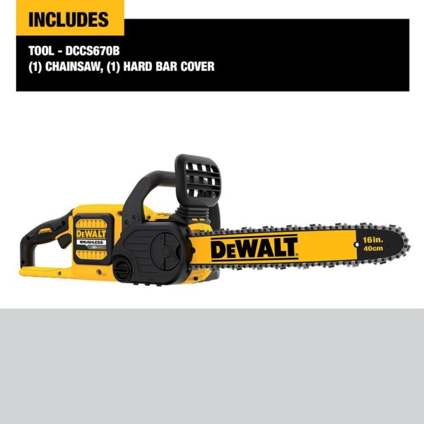 DCCS670B VOLT 60V MAX 16in. Brushless Cordless Battery Powered Chainsaw (Tool Only) - Image 3