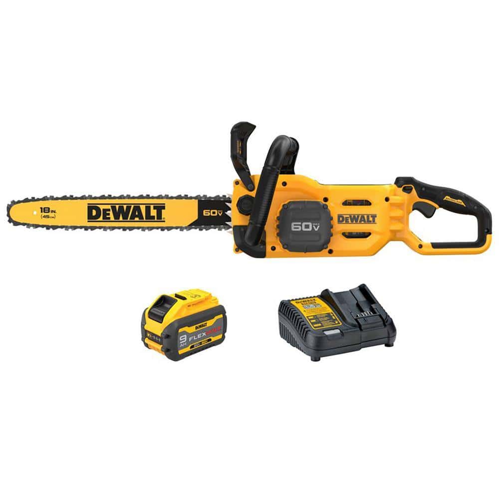 FLEXVOLT 60V MAX 18 in. Brushless Cordless Battery Powered Chainsaw Kit with (1) FLEXVOLT 3 Ah Battery   Charger