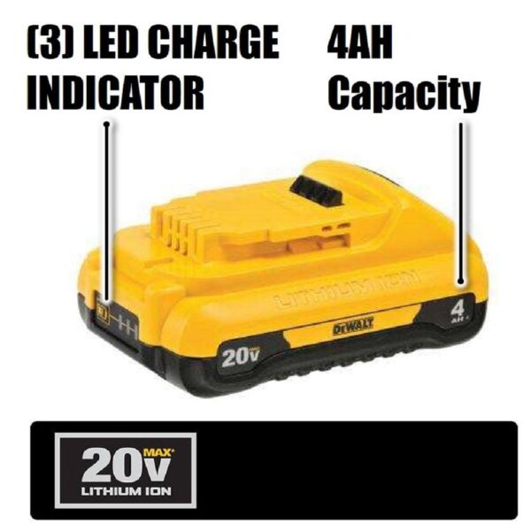 20V MAX 125 MPH 450 CFM Cordless Battery Powered Handheld Leaf Blower Kit with 6Ah and 4Ah Batteries, Charger and Bag - Image 5