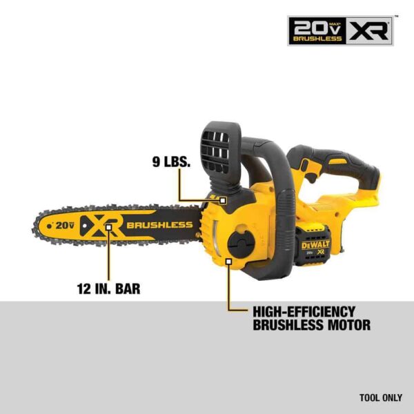 20V MAX 125 MPH 450 CFM Brushless Cordless Battery Powered Handheld Leaf Blower Kit   Cordless Chainsaw (Tool Only) - Image 3