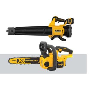 20V MAX 125 MPH 450 CFM Brushless Cordless Battery Powered Handheld Leaf Blower Kit   Cordless Chainsaw (Tool Only)
