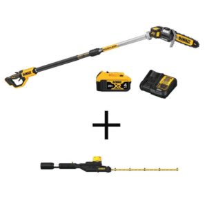 20V MAX 8in. Cordless Battery Powered Pole Saw + Hedge with (1) 4 AH Battery   Charger