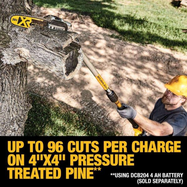 20V MAX 8in. Cordless Battery Powered Pole Saw + Hedge with (1) 4 AH Battery   Charger - Image 2
