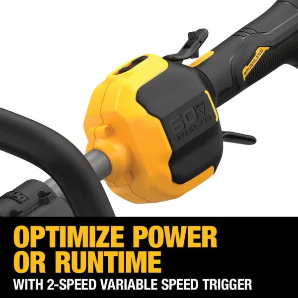 DCST972X1 60V MAX Brushless Cordless Battery Powered Attachment Capable String Trimmer Kit, (1) FLEXVOLT 3Ah Battery and Charger - Image 3