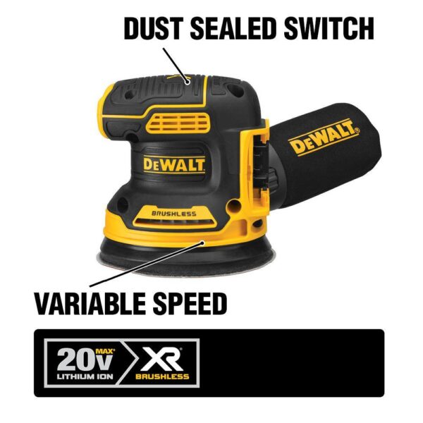 DCW210BW230C 20-Volt MAX XR Cordless Brushless 5 in. Random Orbital Sander - Image 4