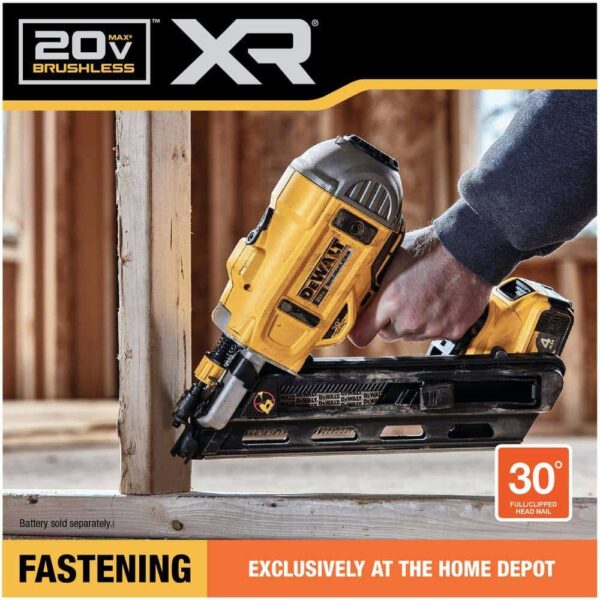 DCN692B 20V MAX XR Lithium-Ion Cordless Brushless 2-Speed 30?? Paper Collated Framing Nailer (Tool Only) - Image 9