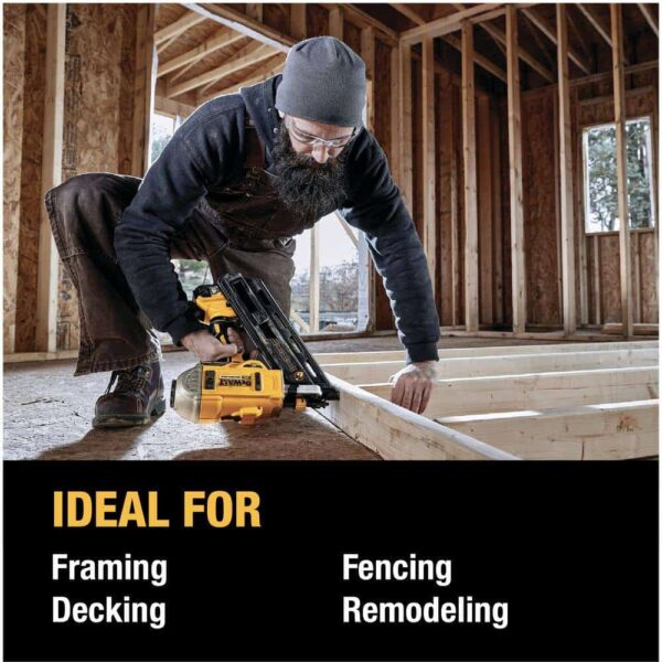 DCN692M1 20V MAX XR Lithium-Ion Cordless Brushless 2-Speed 30° Paper Collated Framing Nailer with 4.0Ah Battery and Charger - Image 10