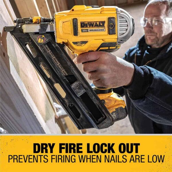 DCN692M1 20V MAX XR Lithium-Ion Cordless Brushless 2-Speed 30° Paper Collated Framing Nailer with 4.0Ah Battery and Charger - Image 9